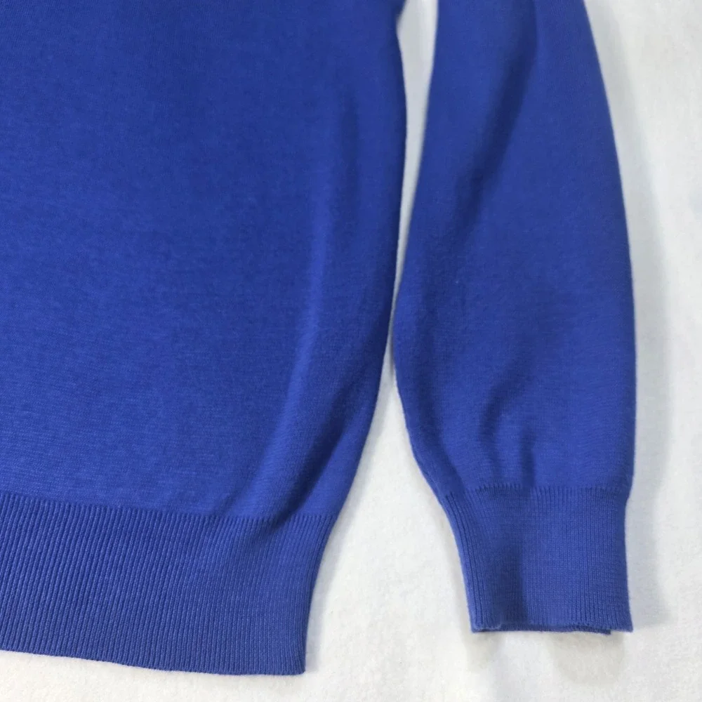 Vintage Y2K RALPH LAUREN POLO Jumper Sweater V-Neck Blue Size L‎ Pima Cotton